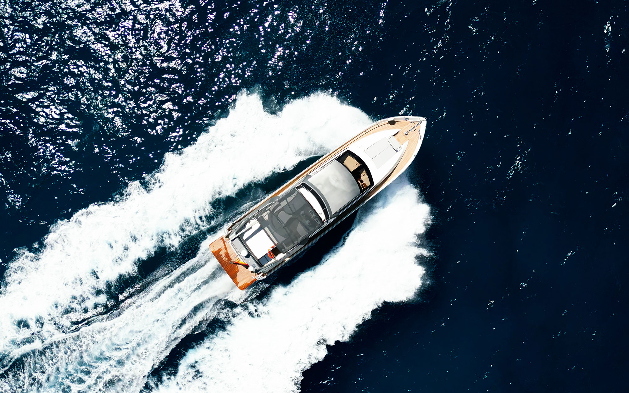 Aerial of MONTE FINO 72 flybridge motor yacht MA BELLA for sale