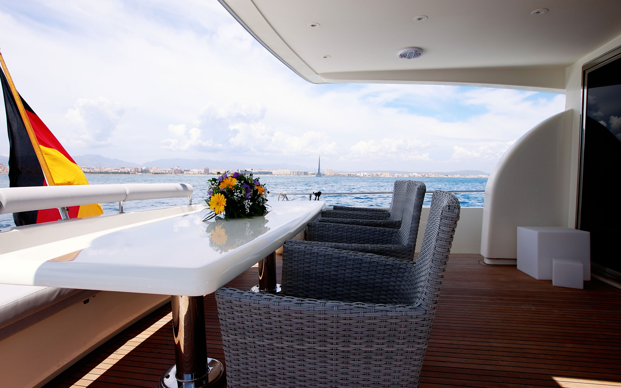 aft deck - MONTE FINO 72 flybridge motor yacht MA BELLA for sale